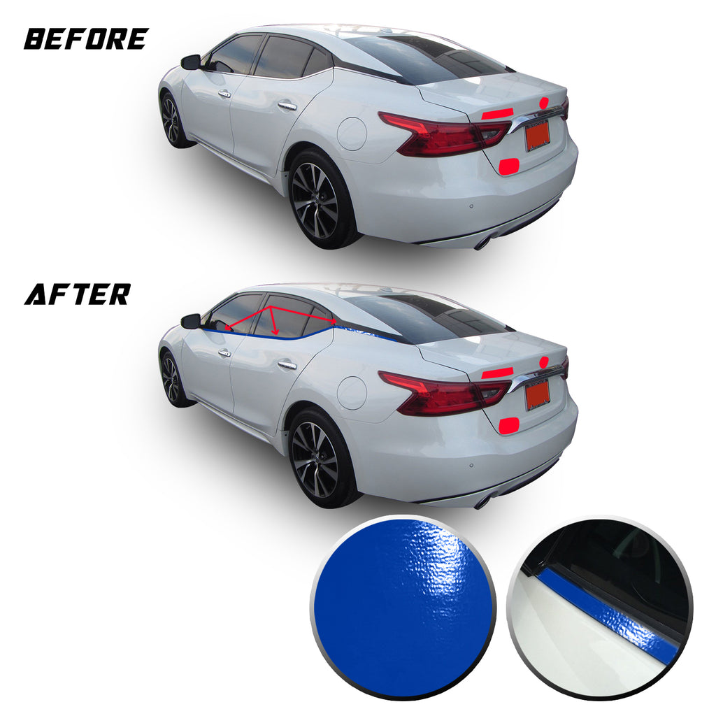 Chrome Delete Vinyl Blackout Kit Overlays for 2016-20 Nissan Maxima Window Trim