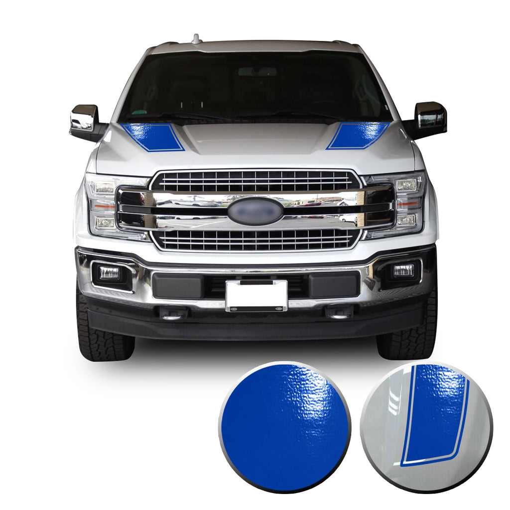 Front Outlined Hood Stripes Vinyl Graphic Decal Overlay Wrap Compatible with and Fits F-150 2015-2020