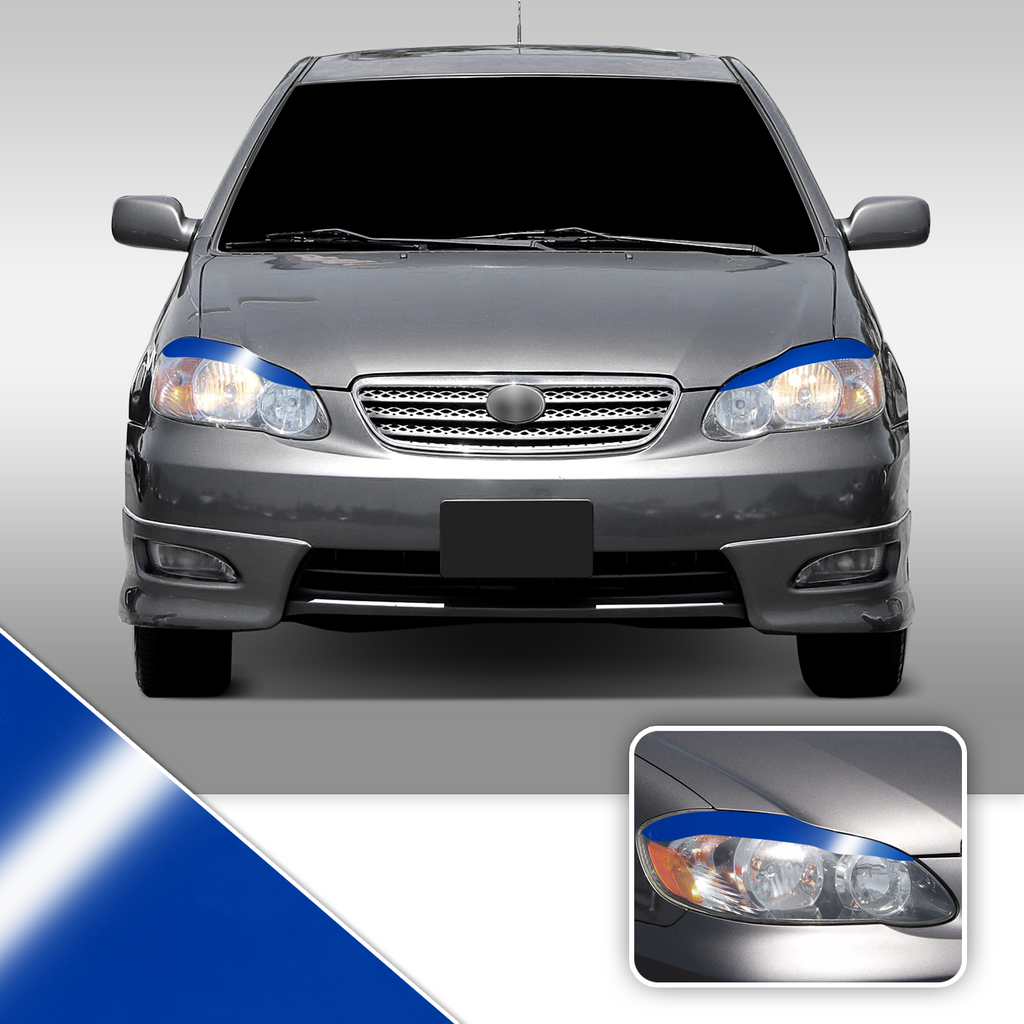 Headlight Eyelid Eyebrow Overlay Accent Pre Cut Vinyl Decal Wrap Compatible with Toyota Corolla 2003-2008
