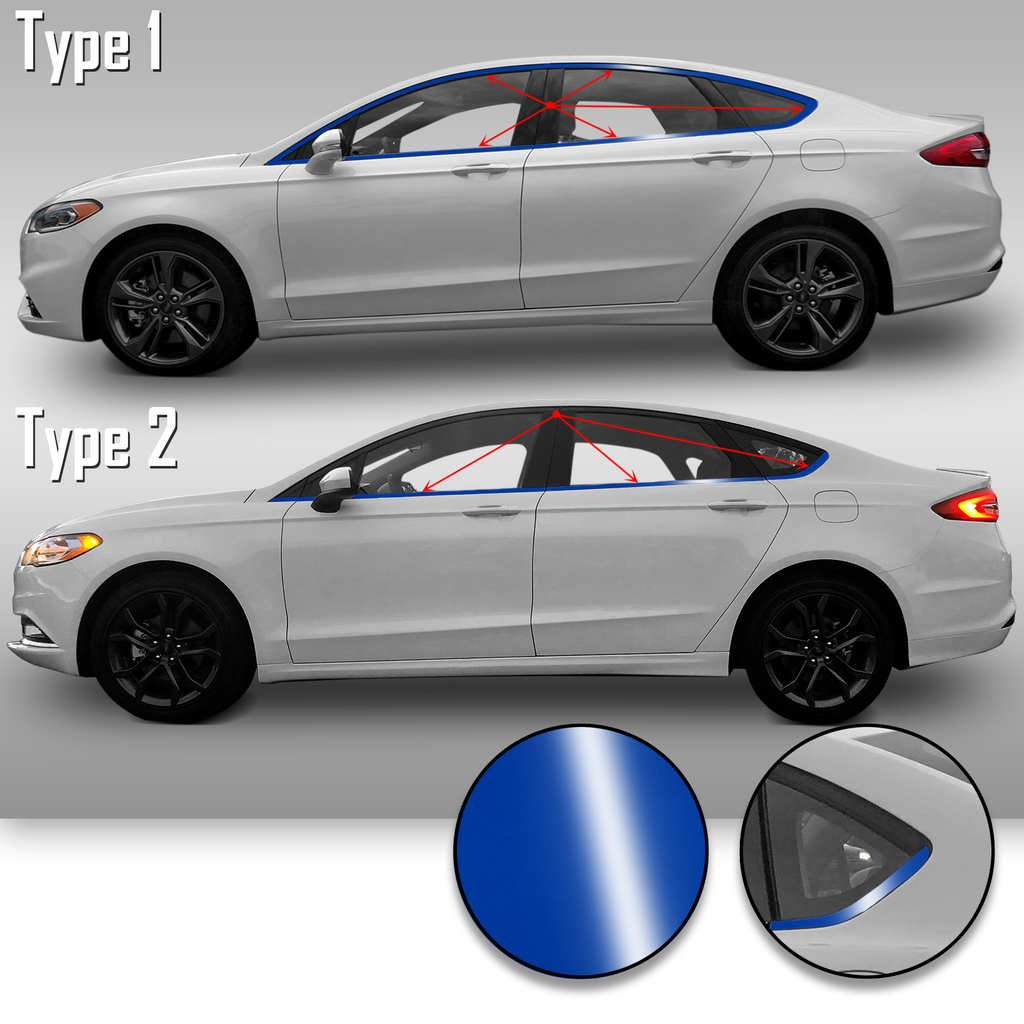 Window Trim Chrome Delete Precut Vinyl Wrap Overlay Kit Compatible with and Fits Fusion 2013-2019
