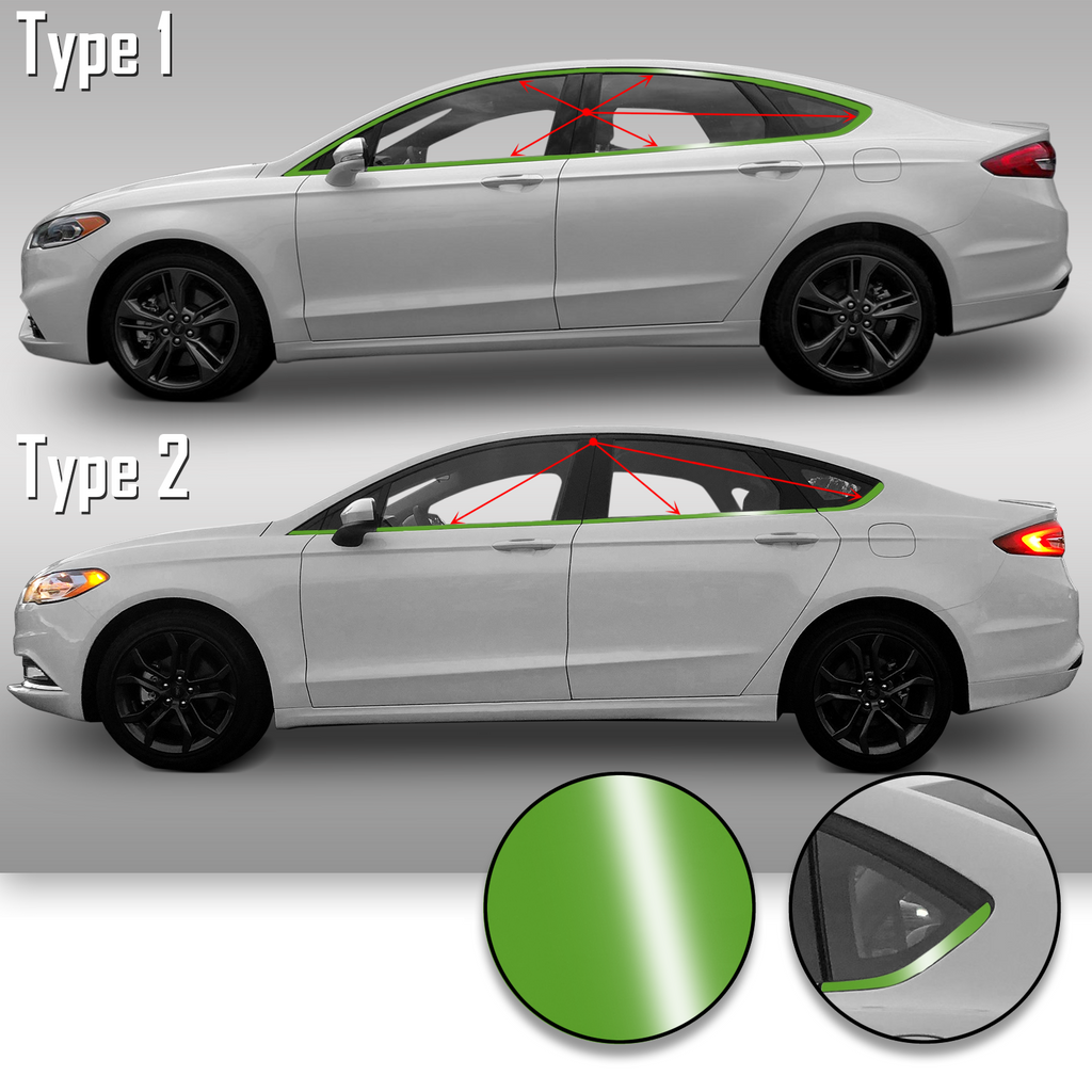 Window Trim Chrome Delete Precut Vinyl Wrap Overlay Kit Compatible with and Fits Fusion 2013-2019
