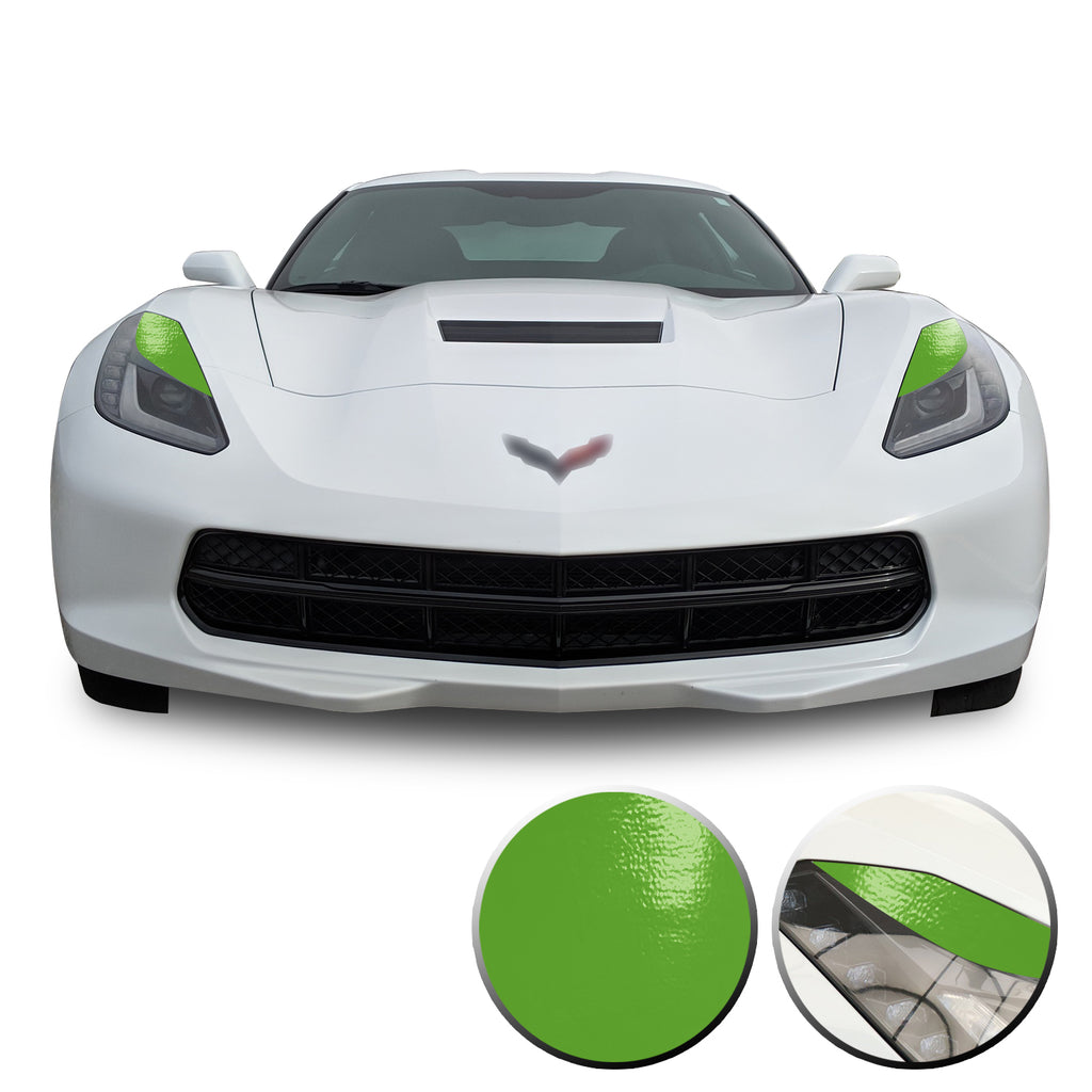 Headlight Eyelids Vinyl Decal Overlay Wrap Compatible with Corvette C7 2014-2019