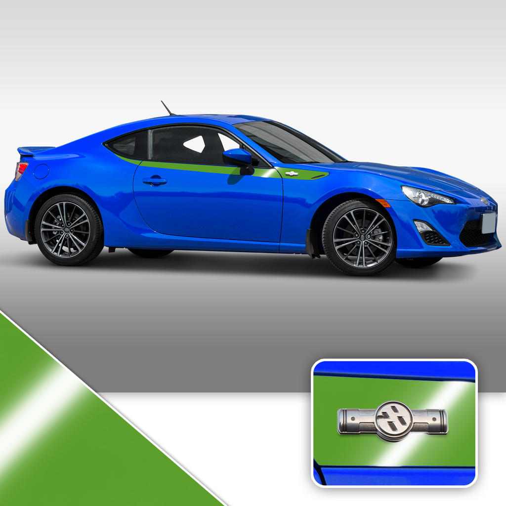 Side Body Stripe Accent Vinyl Graphic Overlay Wrap Compatible with Scion FR-S 2013-2016