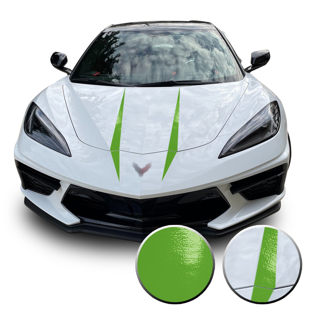 Hood Spears Graphic Overlay Vinyl Decal Compatible with Chevrolet Corvette C8 2020-2021