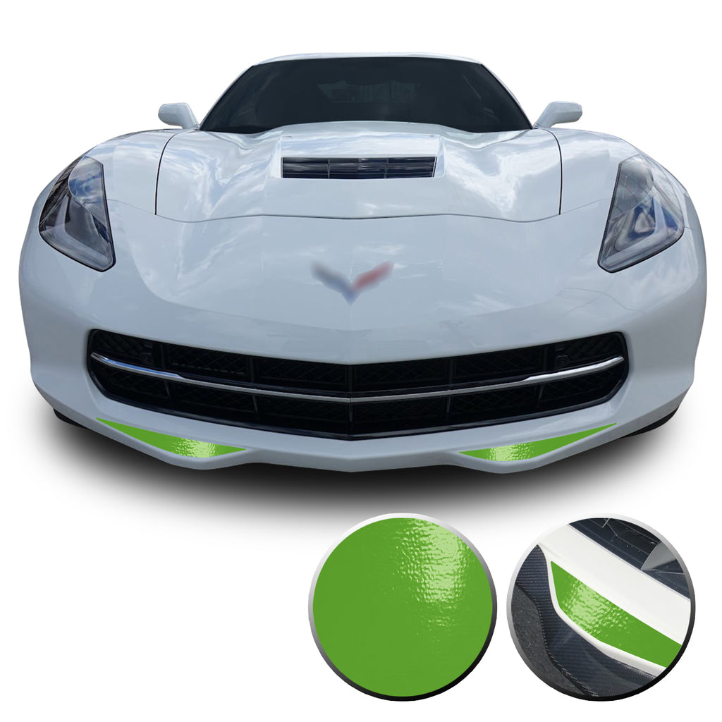 Front Bumper Fangs Accent Vinyl Decal Overlay Wrap Compatible with Corvette C7 2014-2019