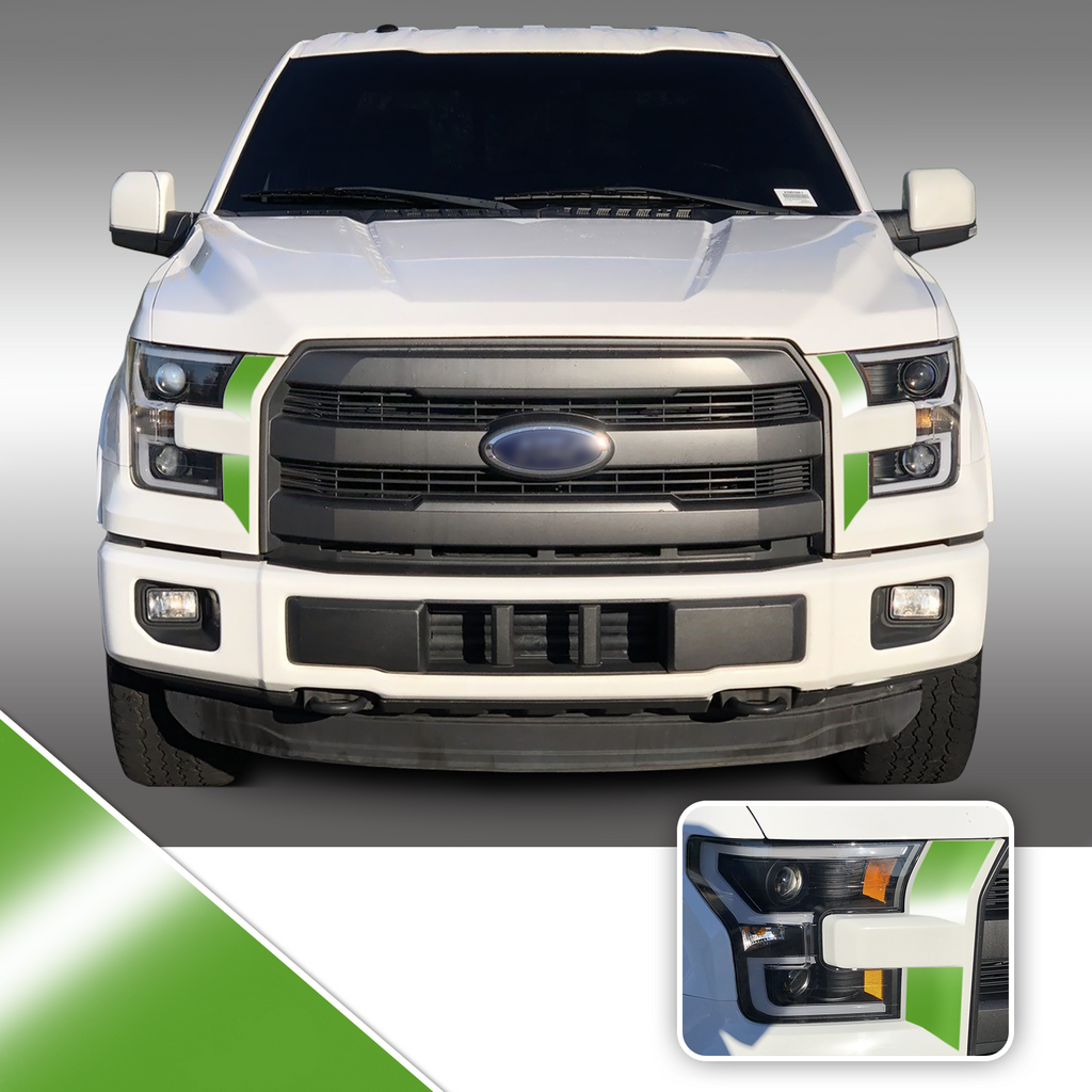 Headlight Front Accents Vinyl Decal Overlay Wrap Trim Compatible with and Fits F-150 2015-2017