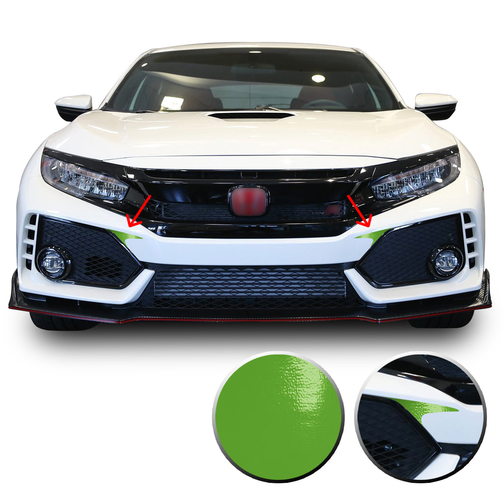 Front Bumper Fangs Accent Vinyl Decal Overlay Wrap Compatible with Honda Civic Sedan Coupe SI Hatchback Type R 2016-2020