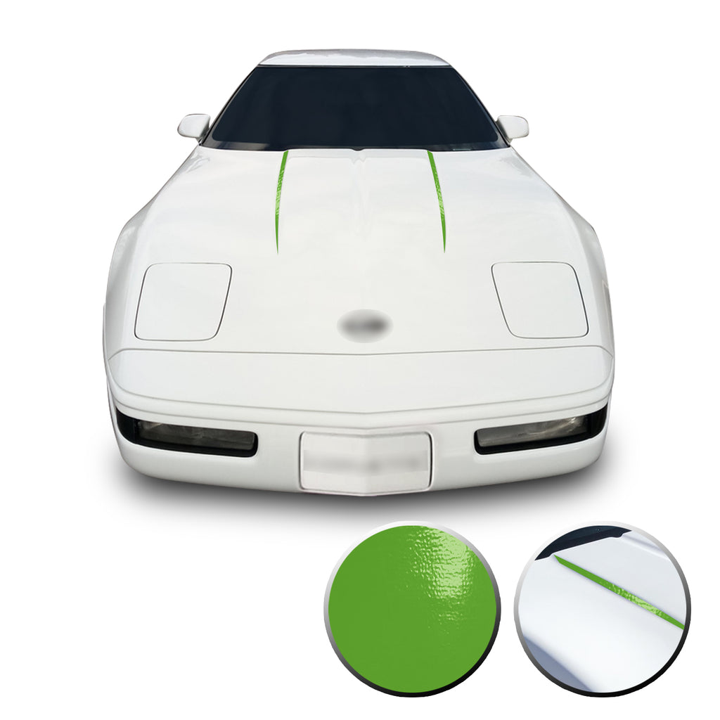Hood Spears Graphic Overlay Pre Cut Vinyl Decal Compatible with Chevrolet Corvette C4 1984-1996