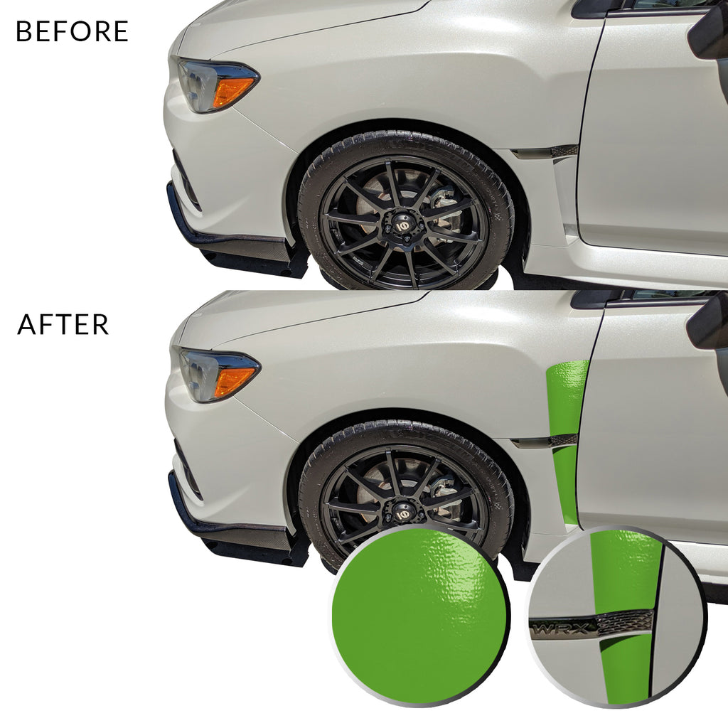 Front Fender Upper Lower Trim Vinyl Decal Overlay Wrap Inserts Sticker Compatible with and Fits WRX STi 2015-2019