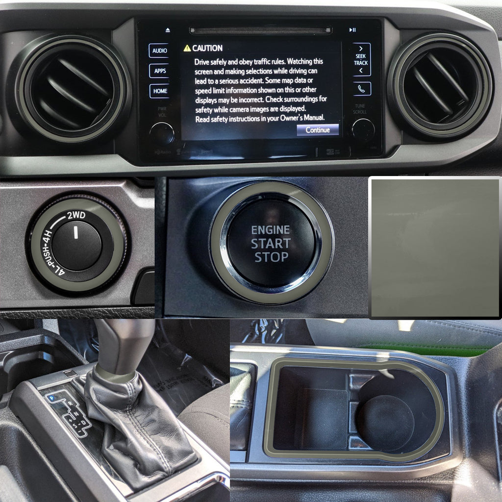 Dashboard Interior Trim Vinyl Overlay Decal Compatible with Tacoma 2016, 2017, 2018, 2019, 2020