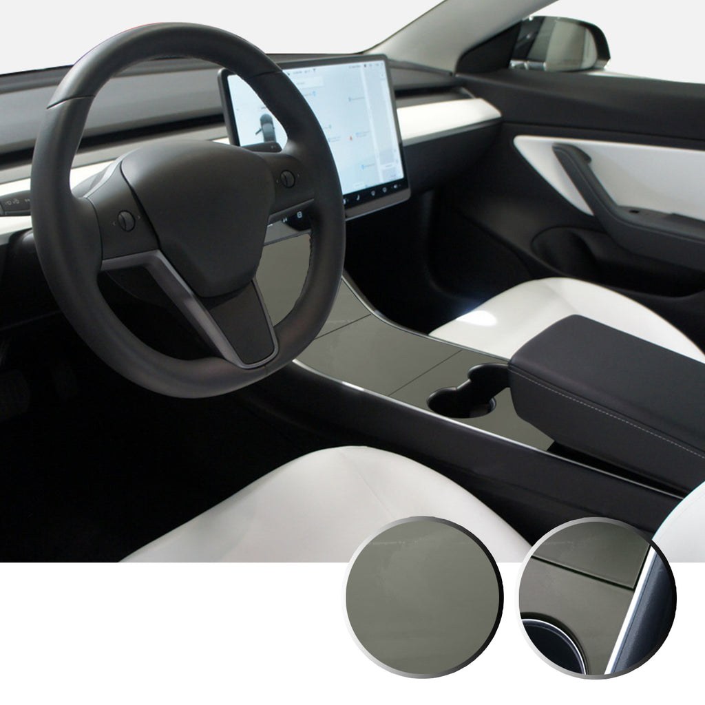 Center Console Vinyl Decal Overlay Trim Wrap Compatible with and Fits Model 3 2017-2020