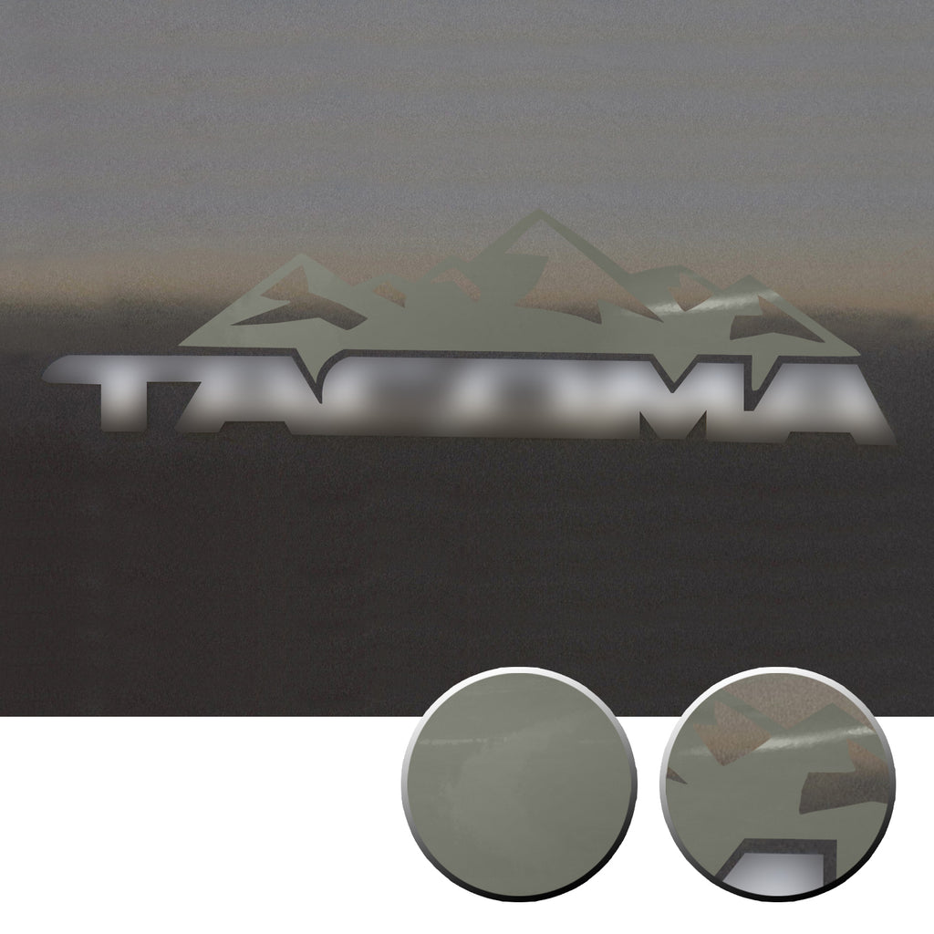 2x Door Badge Emblem Mountain Vinyl Decals Overlay Compatible with Toyota Tacoma 2005-2015