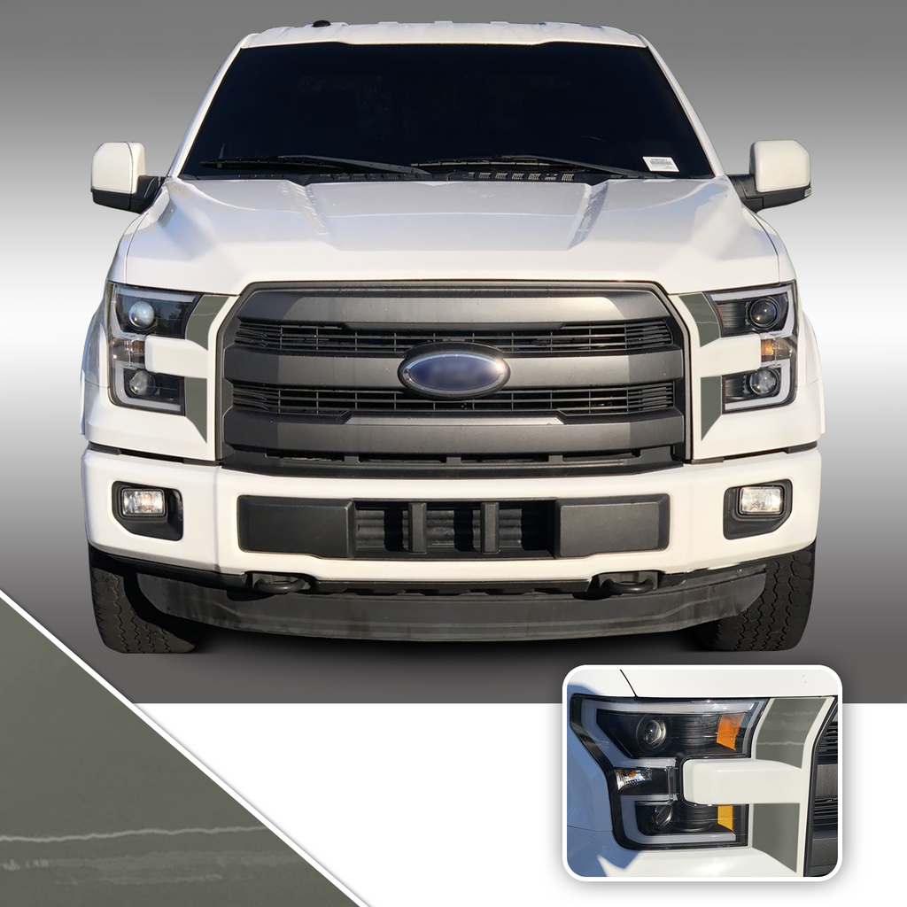 Headlight Front Accents Vinyl Decal Overlay Wrap Trim Compatible with and Fits F-150 2015-2017
