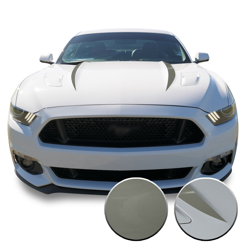 Hood Spears Stripes Vinyl Decal Overlay Wrap Trim Compatible with and Fits Mustang 2015-2017