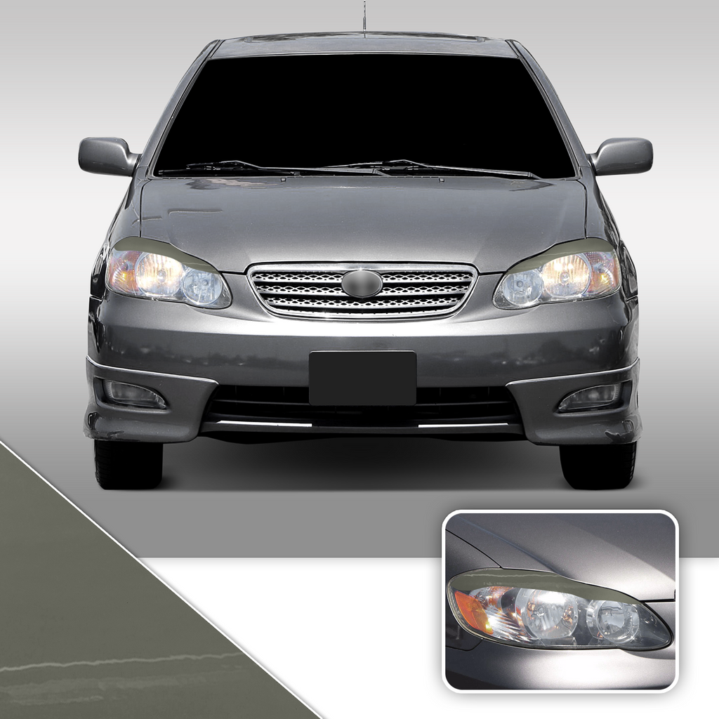 Headlight Eyelid Eyebrow Overlay Accent Pre Cut Vinyl Decal Wrap Compatible with Toyota Corolla 2003-2008
