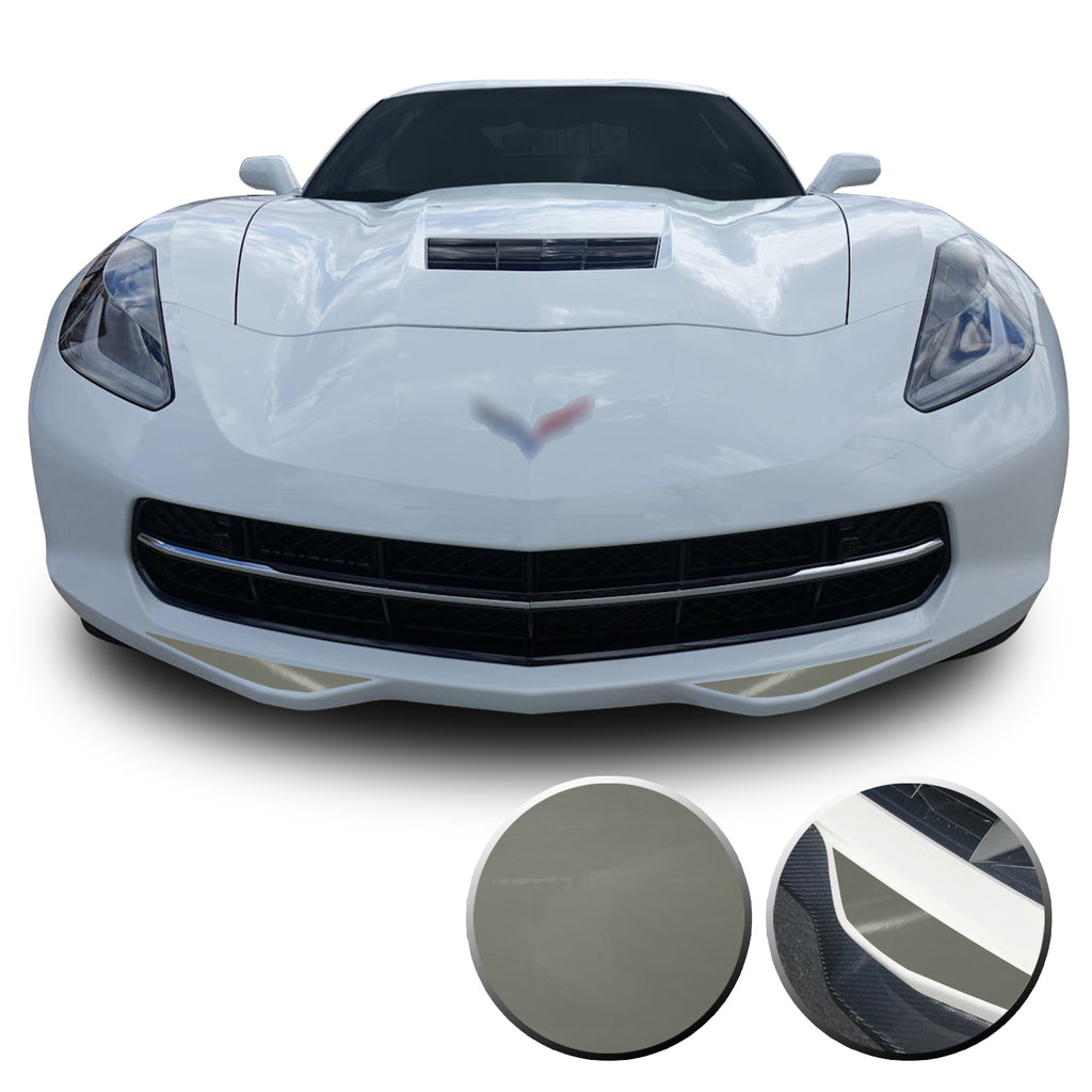 Front Bumper Fangs Accent Vinyl Decal Overlay Wrap Compatible with Corvette C7 2014-2019