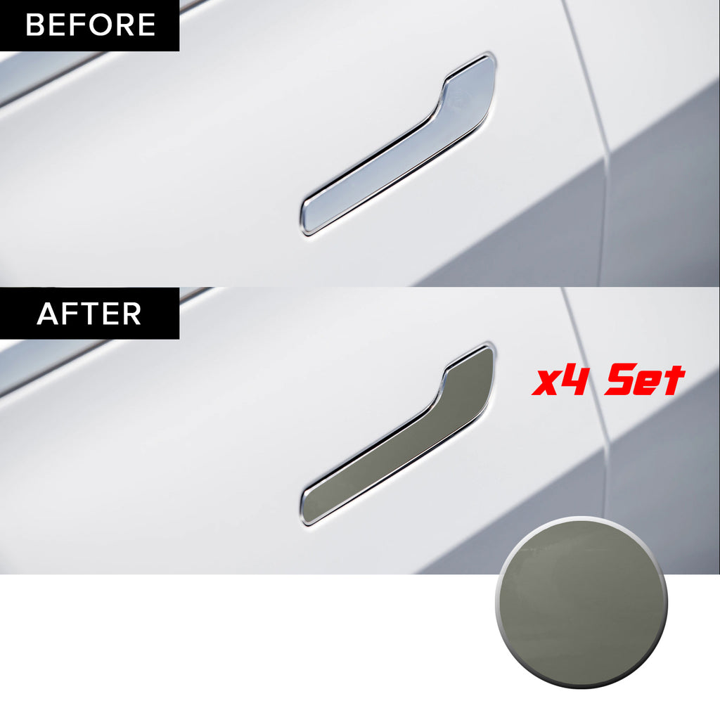 Door Handle Chrome Delete Precut Vinyl Wrap Overlay Kit Compatible with and Fits Tesla Model 3 2017-2020