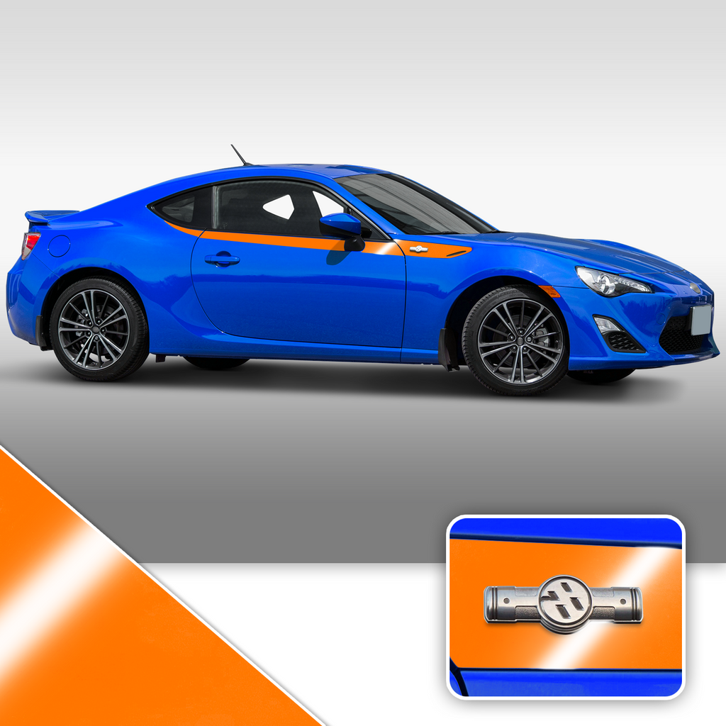 Side Body Stripe Accent Vinyl Graphic Overlay Wrap Compatible with Scion FR-S 2013-2016