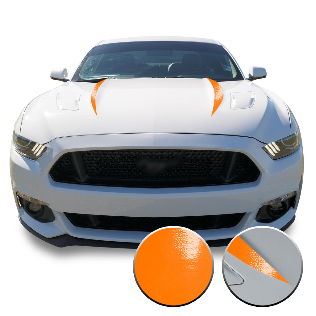 Hood Spears Stripes Vinyl Decal Overlay Wrap Trim Compatible with and Fits Mustang 2015-2017