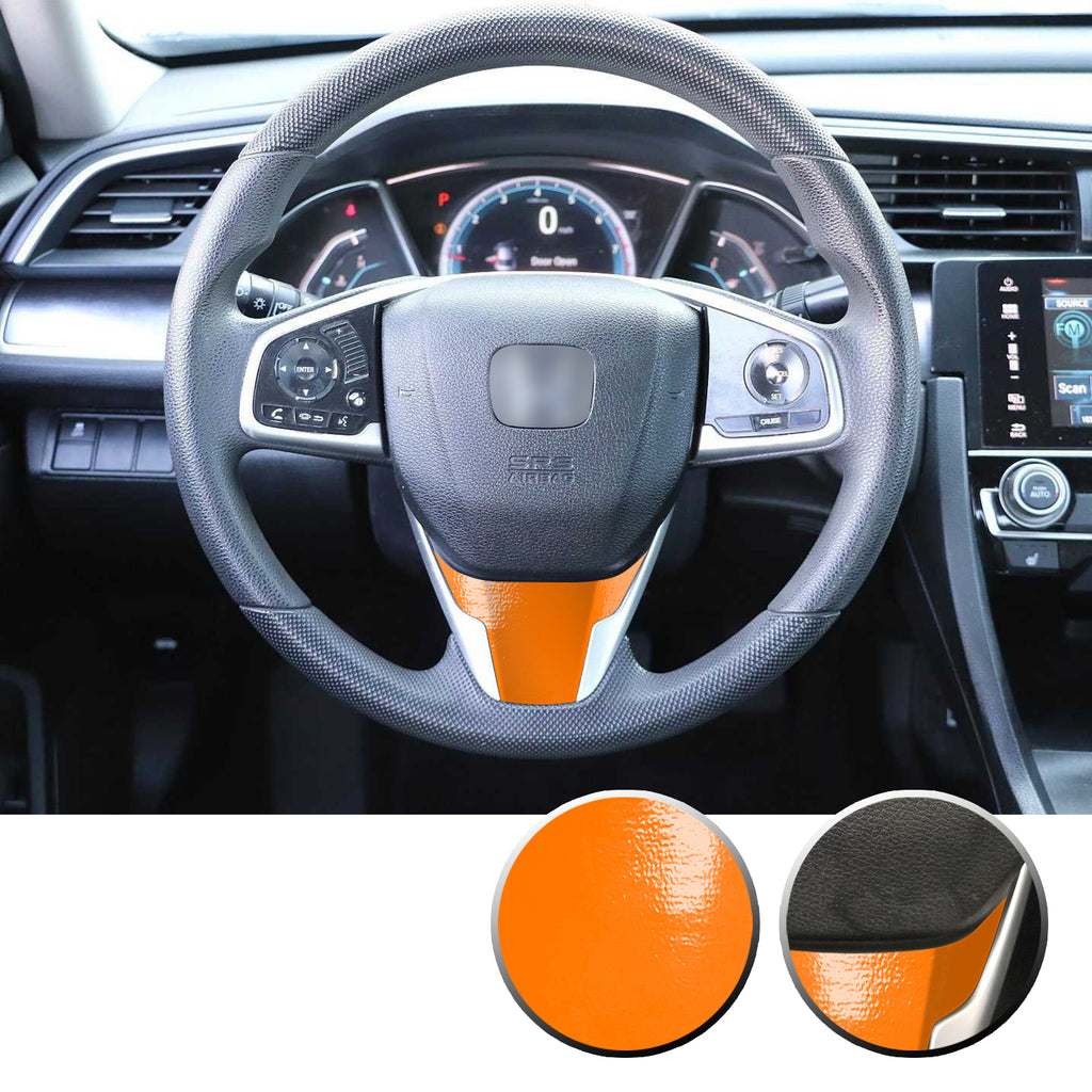 Steering Wheel Bottom Section Trim Vinyl Decal Overlay Accent Compatible with Honda Civic 2016-2020