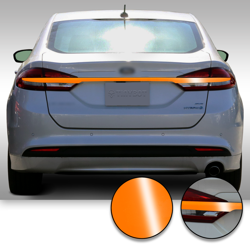 Trunk Trim Rear Chrome Delete Precut Vinyl Wrap Overlay Kit Compatible with and Fits Fusion 2017-2019
