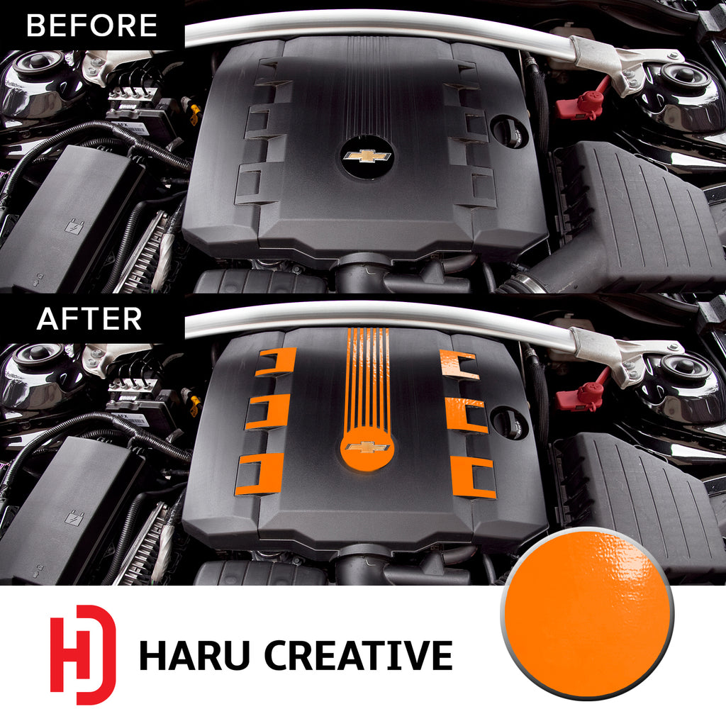 Engine V6 Cover Vinyl Decal Overlay Trim Wrap Compatible with & Fits Camaro RS 2010-2015