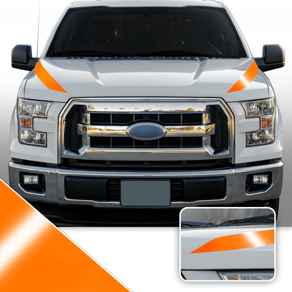 Outer Hood Spears Overlay Decal Trim Compatible with and Fits F150 + Raptor 2015-2020