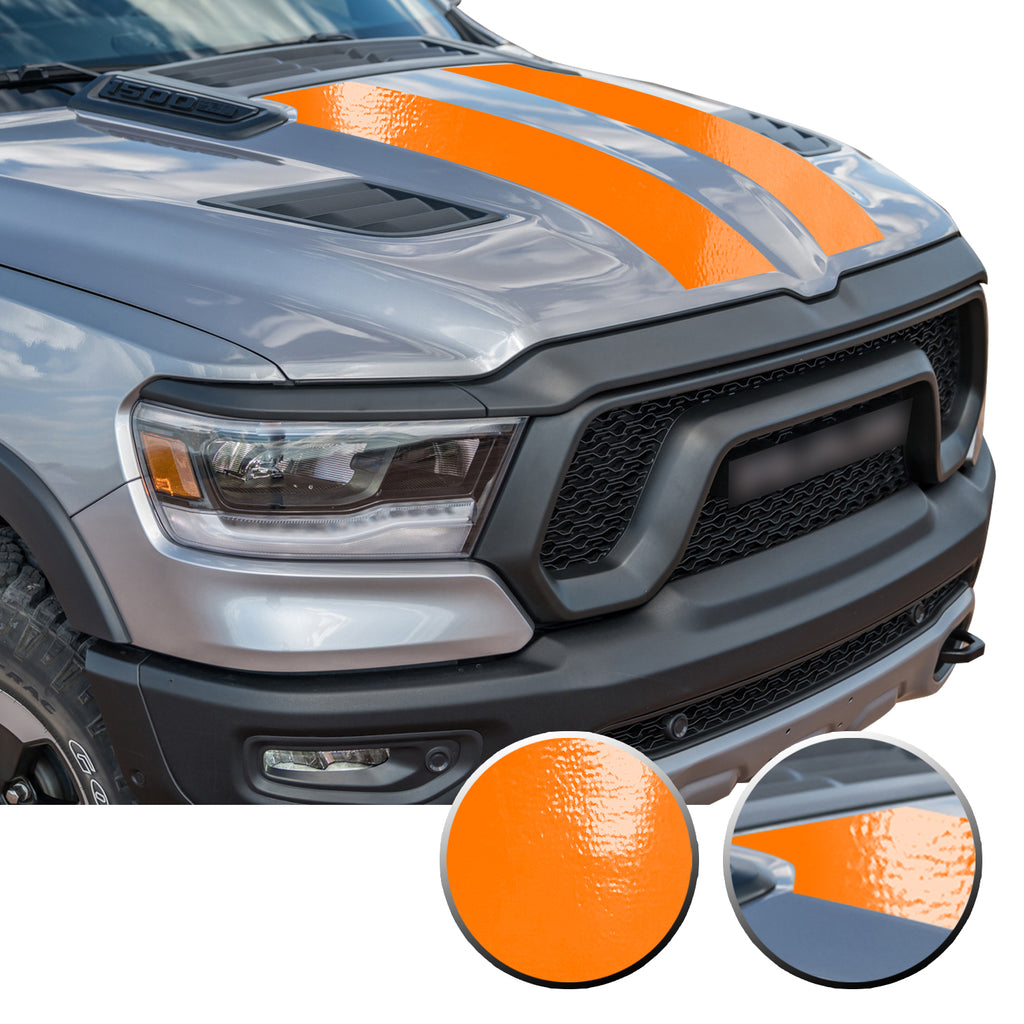 Solid Hood Scoop Decal Accent Overlay Precut Trim Compatible with and Fits Ram 1500 Rebel Crew Cab Quad Cab 2020