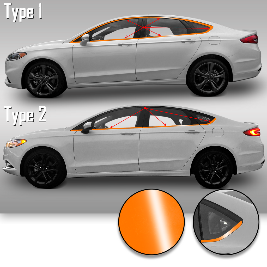 Window Trim Chrome Delete Precut Vinyl Wrap Overlay Kit Compatible with and Fits Fusion 2013-2019
