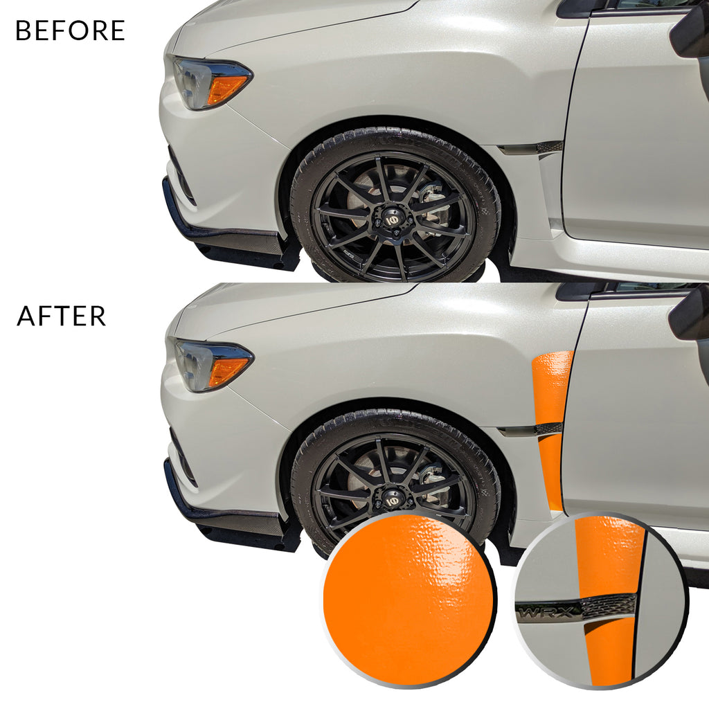 Front Fender Upper Lower Trim Vinyl Decal Overlay Wrap Inserts Sticker Compatible with and Fits WRX STi 2015-2019