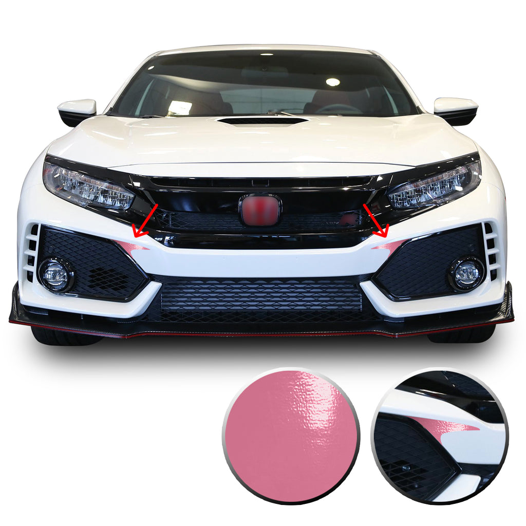 Front Bumper Fangs Accent Vinyl Decal Overlay Wrap Compatible with Honda Civic Sedan Coupe SI Hatchback Type R 2016-2020