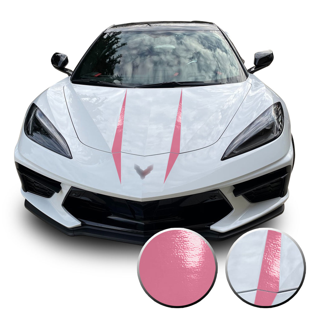 Hood Spears Graphic Overlay Vinyl Decal Compatible with Chevrolet Corvette C8 2020-2021