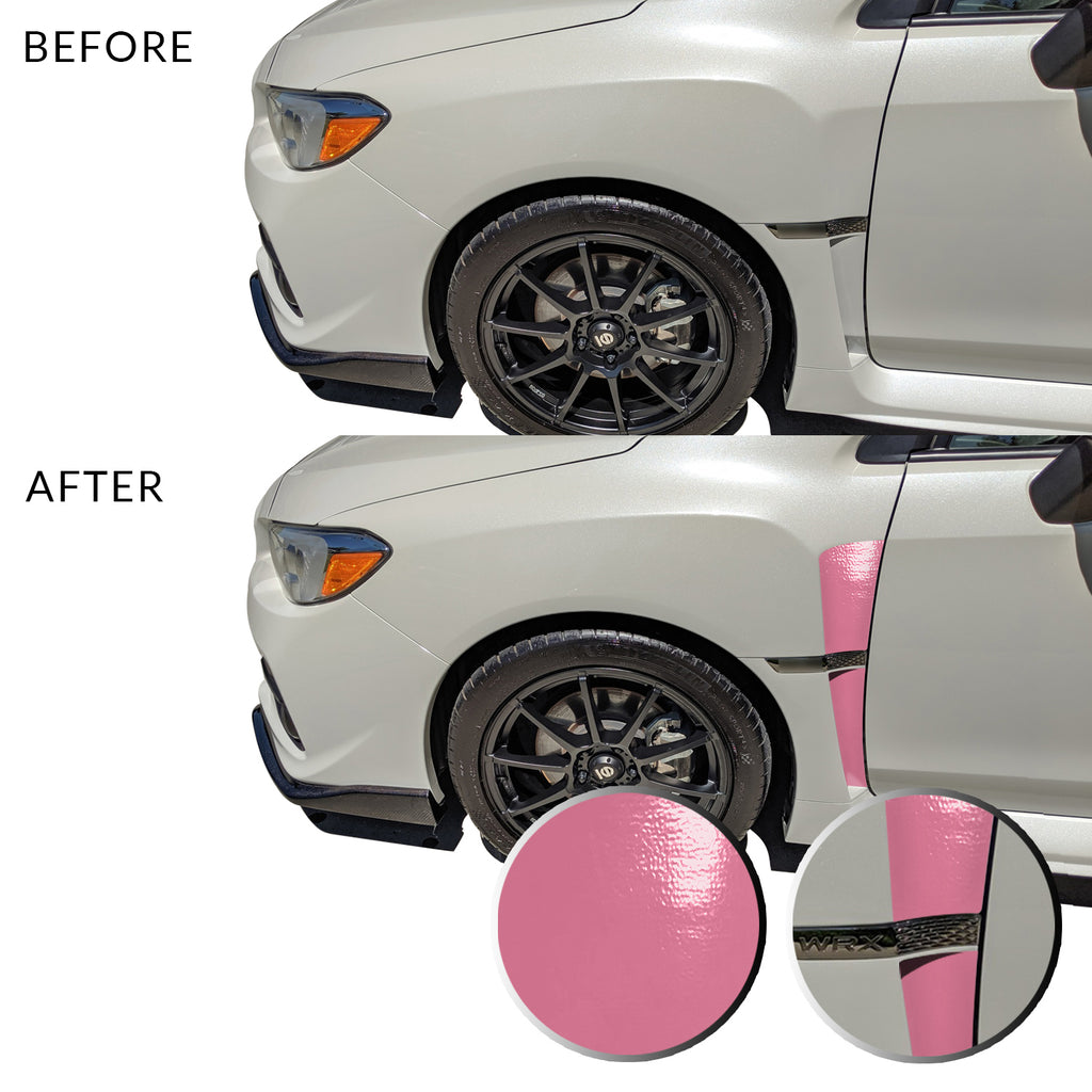 Front Fender Upper Lower Trim Vinyl Decal Overlay Wrap Inserts Sticker Compatible with and Fits WRX STi 2015-2019