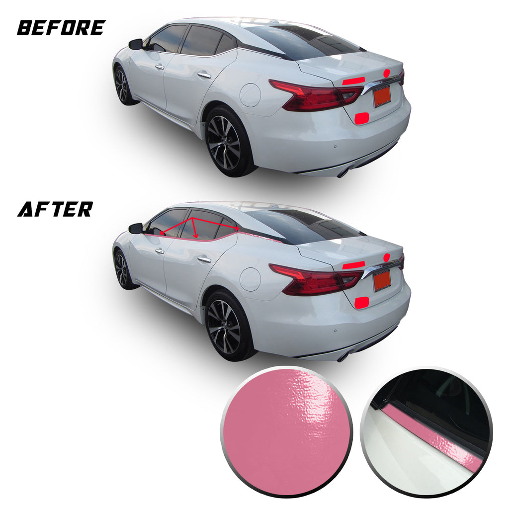 Chrome Delete Vinyl Blackout Kit Overlays for 2016-20 Nissan Maxima Window Trim