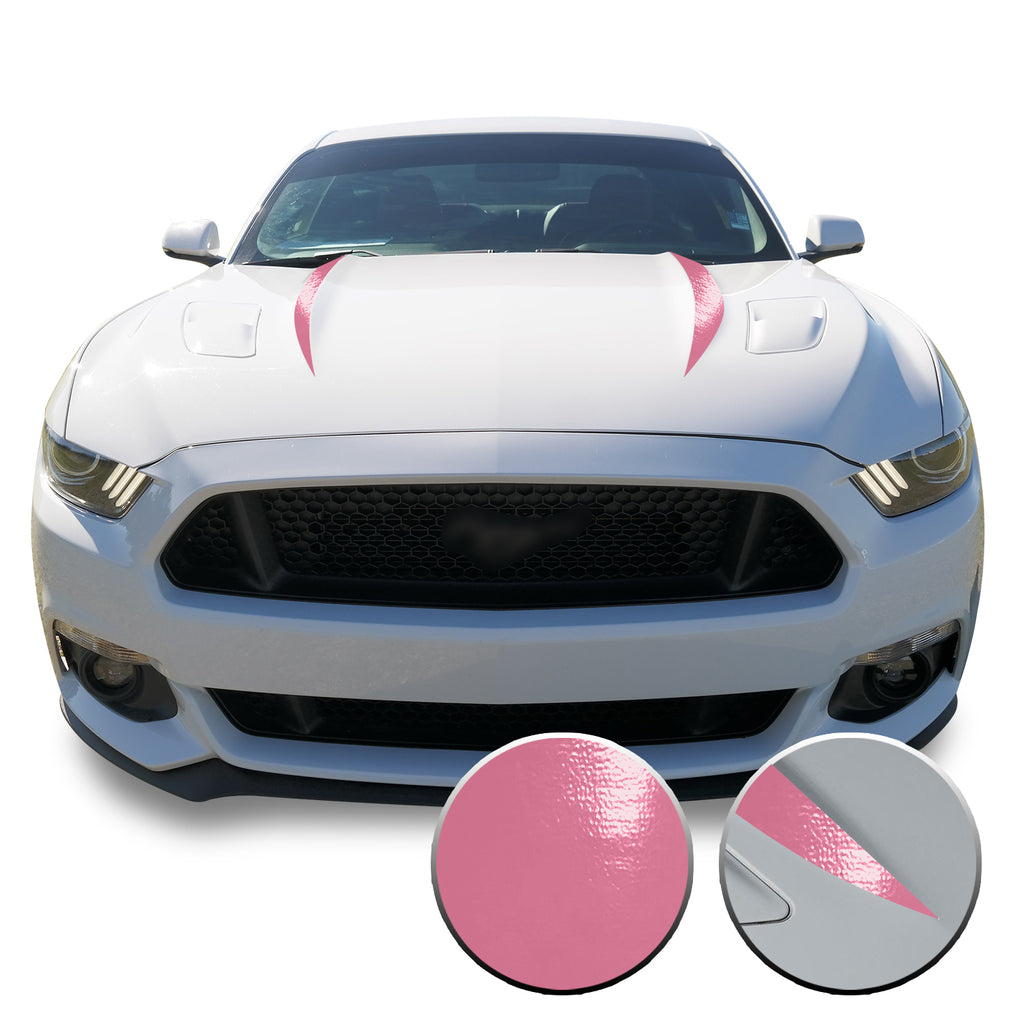 Hood Spears Stripes Vinyl Decal Overlay Wrap Trim Compatible with and Fits Mustang 2015-2017