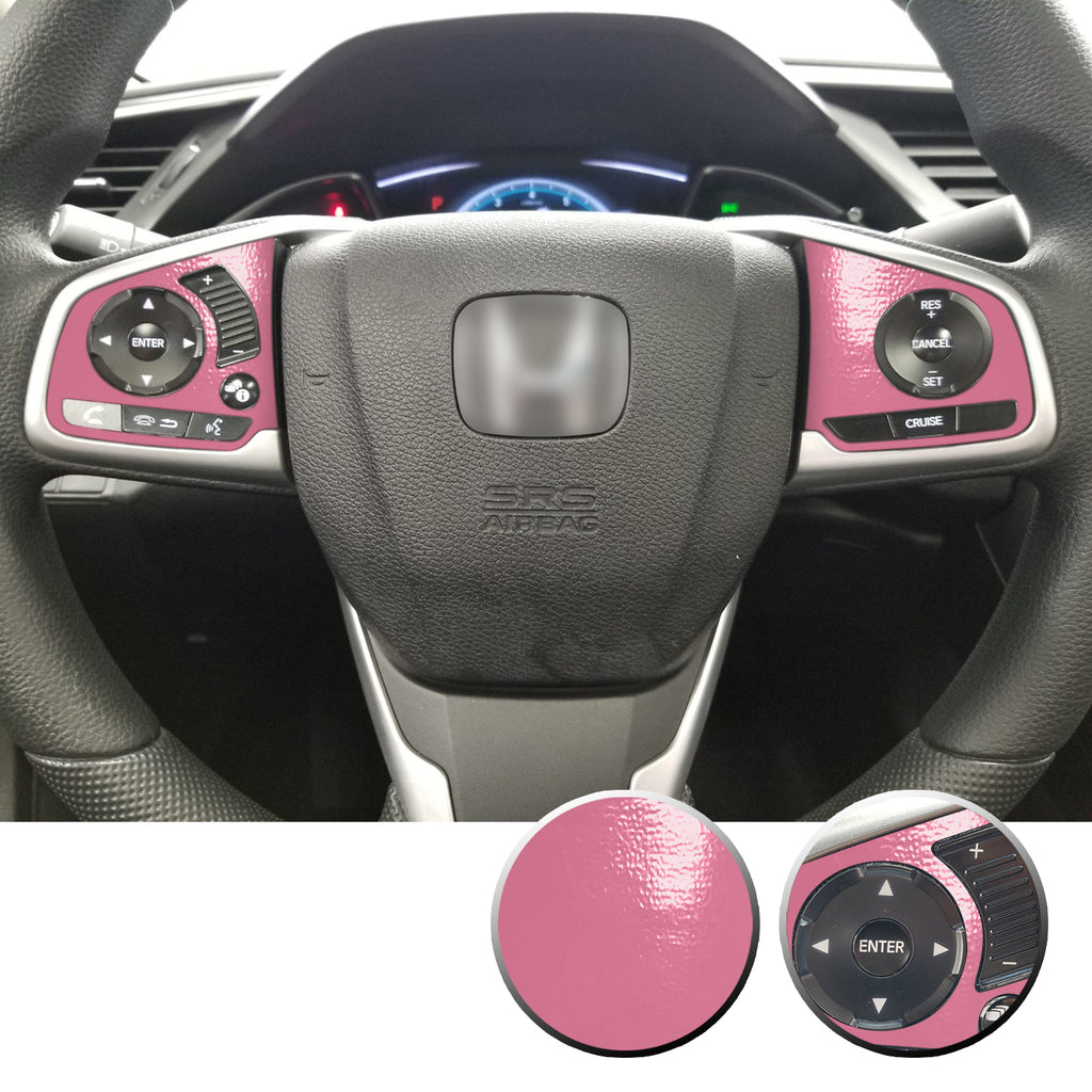 Steering Wheel Side Control Panel Trim Vinyl Decal Overlay Accent Compatible with Honda Civic 2016-2020