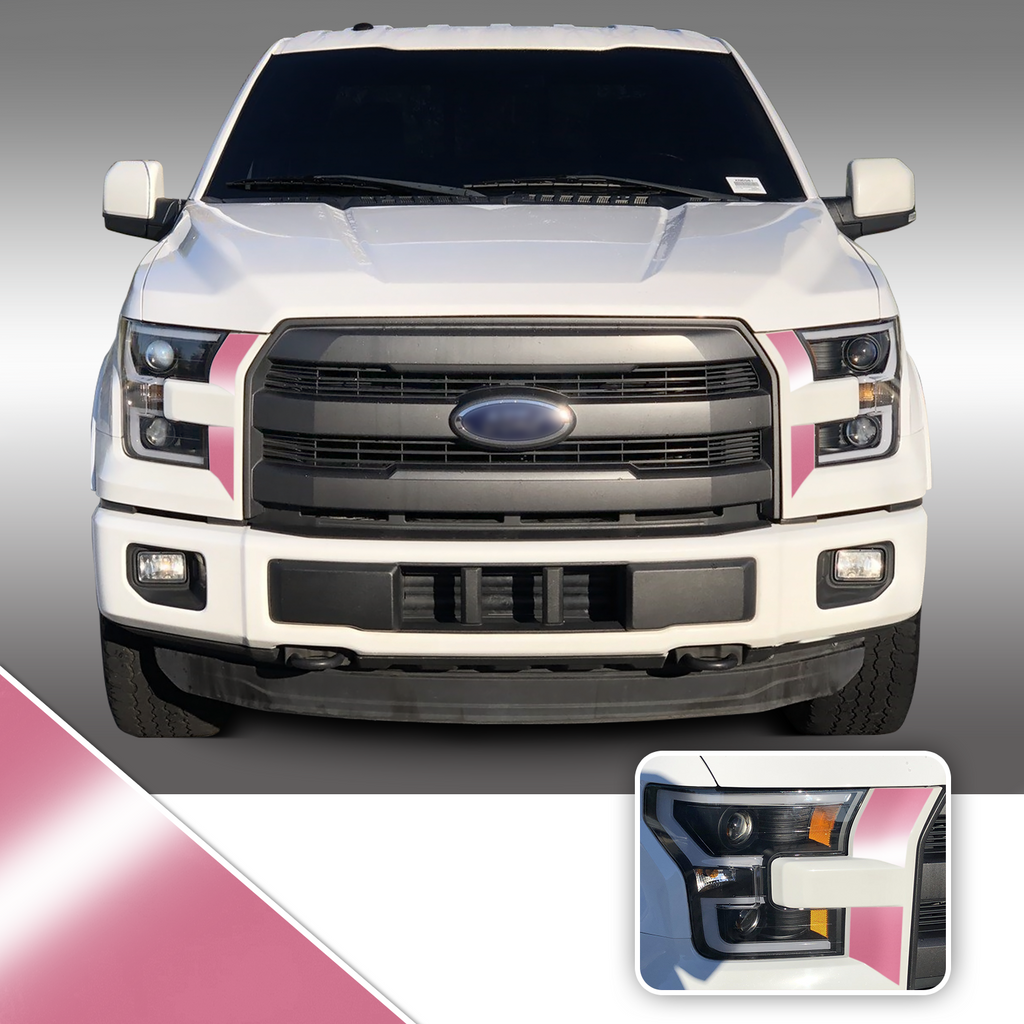 Headlight Front Accents Vinyl Decal Overlay Wrap Trim Compatible with and Fits F-150 2015-2017