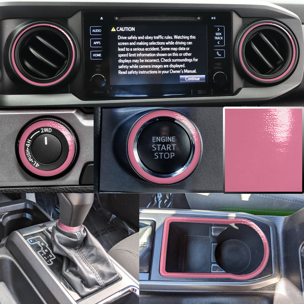 Dashboard Interior Trim Vinyl Overlay Decal Compatible with Tacoma 2016, 2017, 2018, 2019, 2020