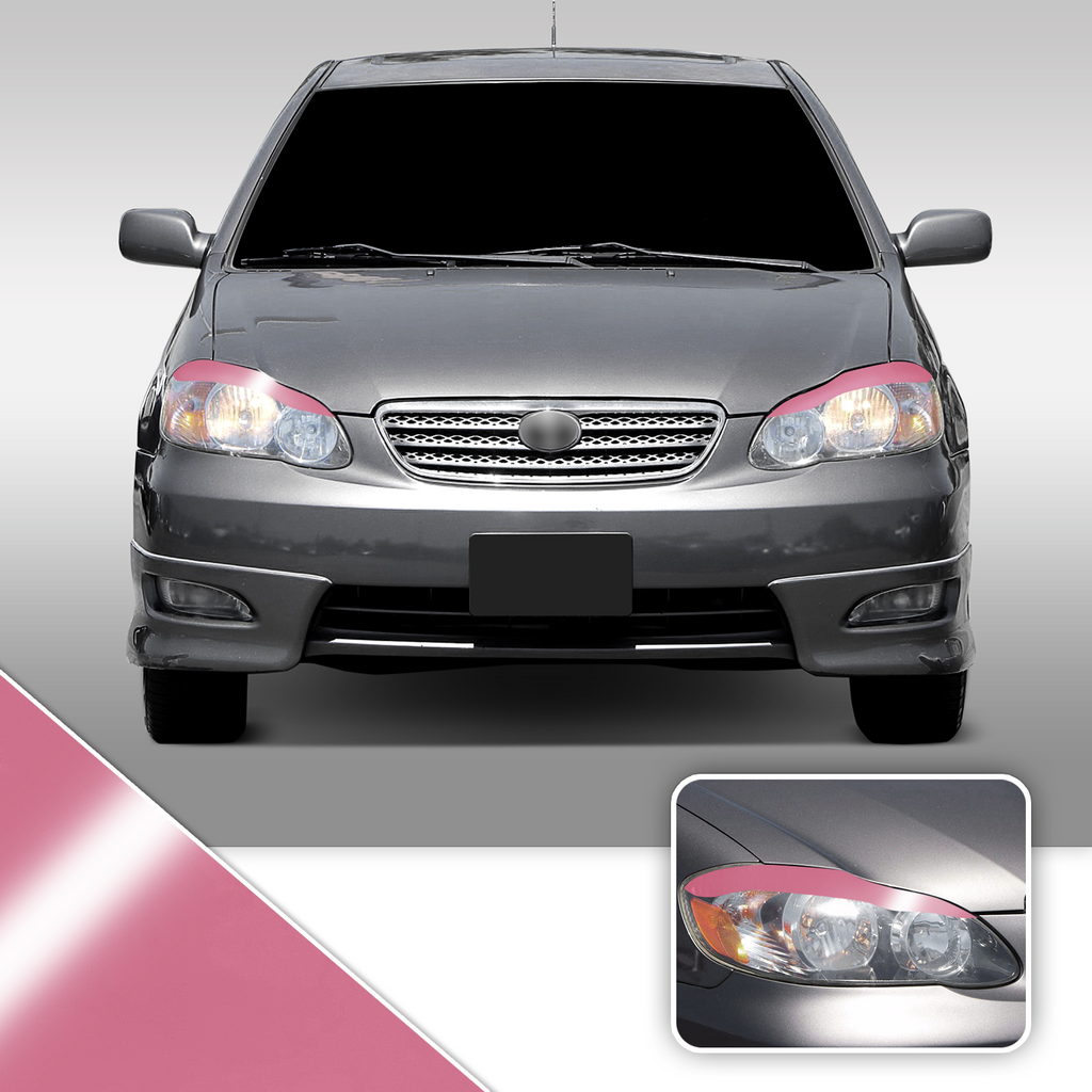 Headlight Eyelid Eyebrow Overlay Accent Pre Cut Vinyl Decal Wrap Compatible with Toyota Corolla 2003-2008
