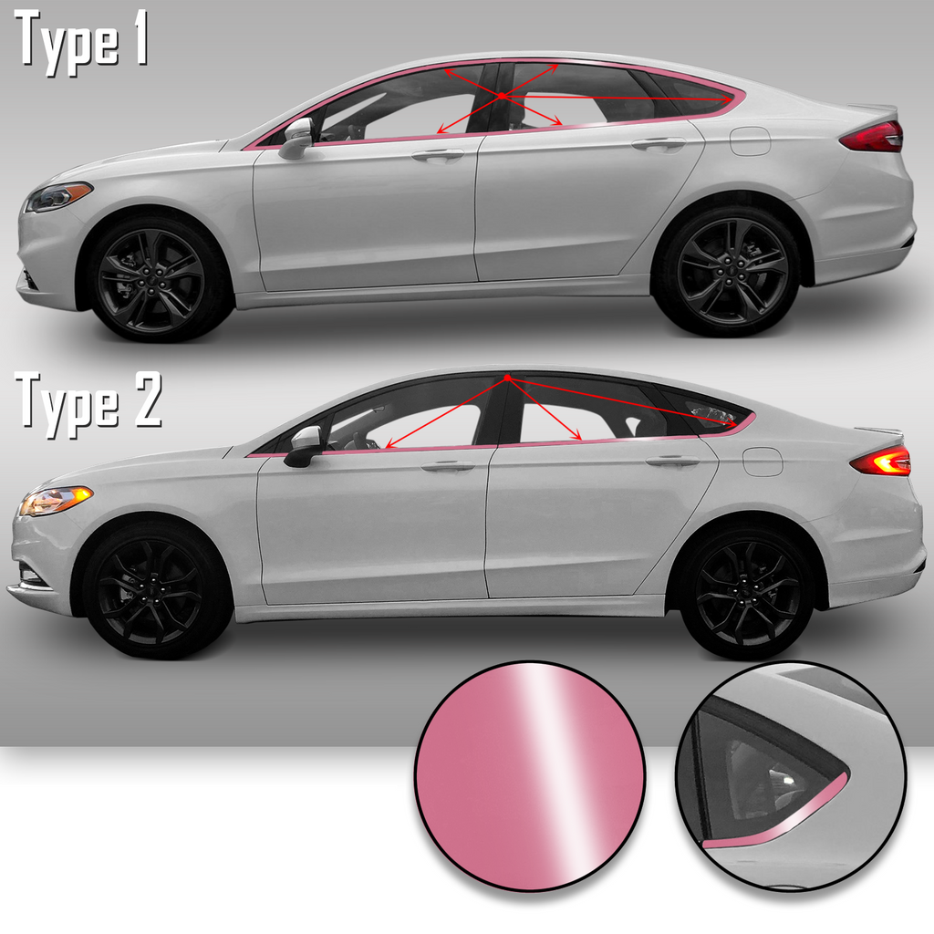 Window Trim Chrome Delete Precut Vinyl Wrap Overlay Kit Compatible with and Fits Fusion 2013-2019