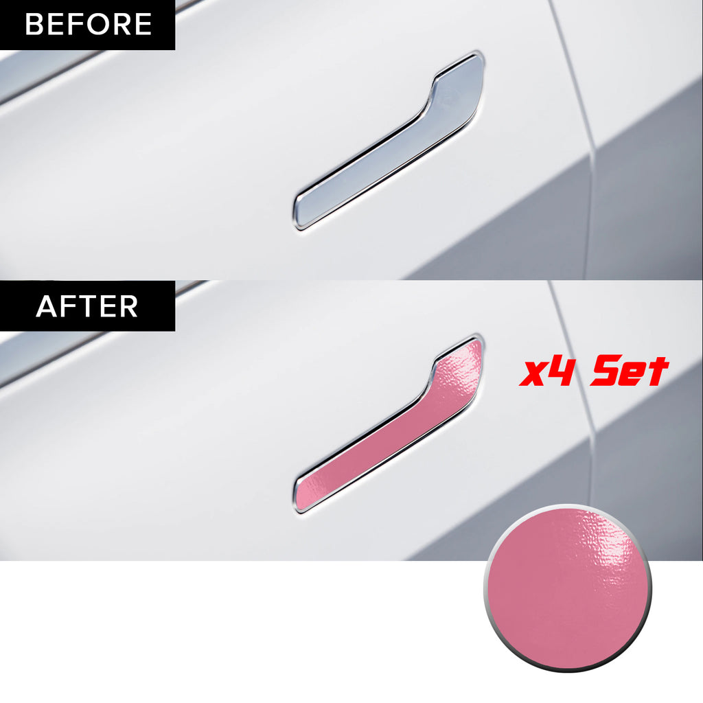 Door Handle Chrome Delete Precut Vinyl Wrap Overlay Kit Compatible with and Fits Tesla Model 3 2017-2020