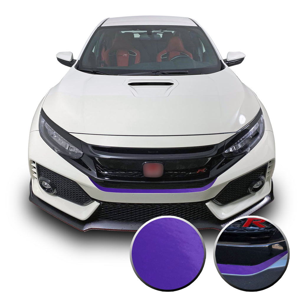 Front Bumper Fangs Accent Vinyl Wrap Compatible with Honda Civic Sedan, Coupe, SI, Hatchback, Type R 2016-2020