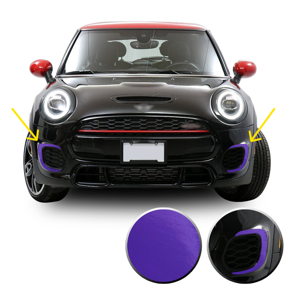 Front Bumper Bezel Accent Vinyl Decal Overlay Wrap Compatible with John Cooper Works F56 F57 F55 Mini 2015-2020