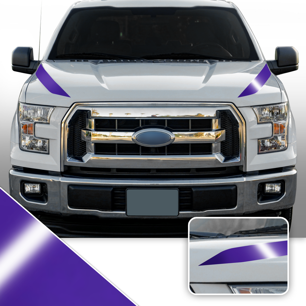 Outer Hood Spears Overlay Decal Trim Compatible with and Fits F150 + Raptor 2015-2020