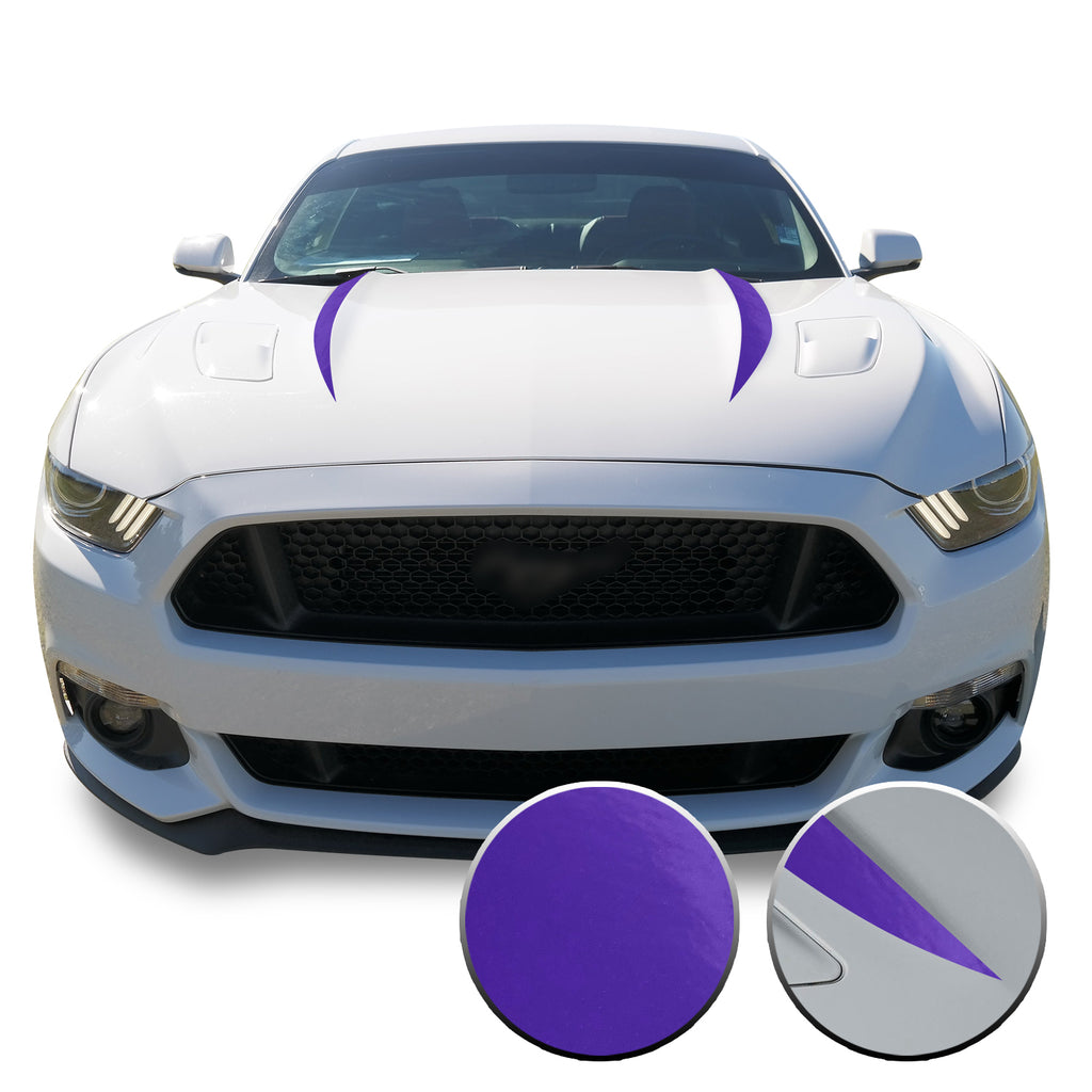 Hood Spears Stripes Vinyl Decal Overlay Wrap Trim Compatible with and Fits Mustang 2015-2017