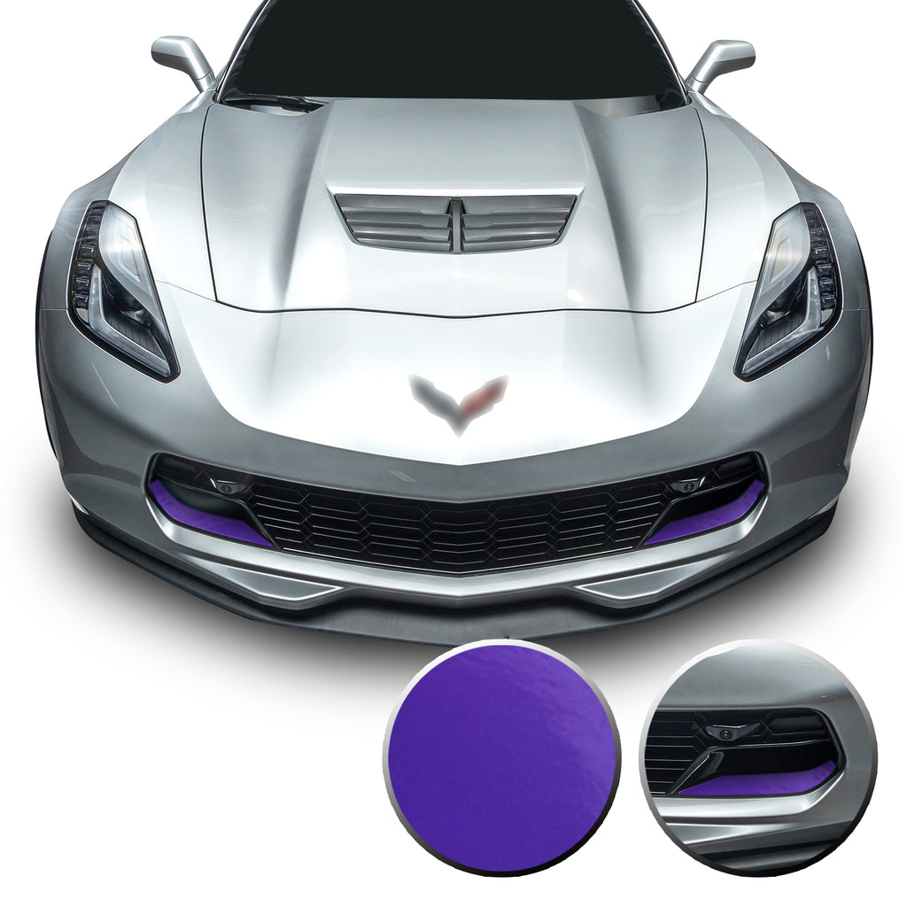 Front Grille Brake Scoop Accent Vinyl Decal Overlay Wrap Compatible with Corvette C7 Z06 Grand Sport 2014-2019