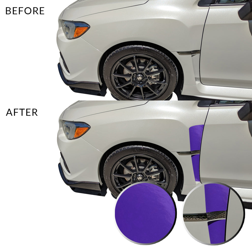 Front Fender Upper Lower Trim Vinyl Decal Overlay Wrap Inserts Sticker Compatible with and Fits WRX STi 2015-2019