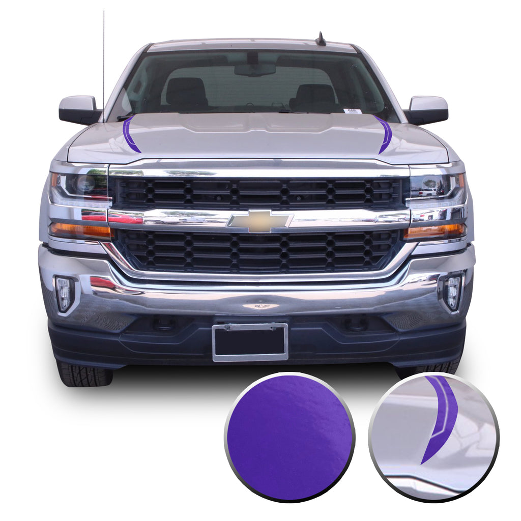 Hood Spears Graphic Overlay Vinyl Decal Wrap Line Cut Compatible with Silverado 1500 2016-2018