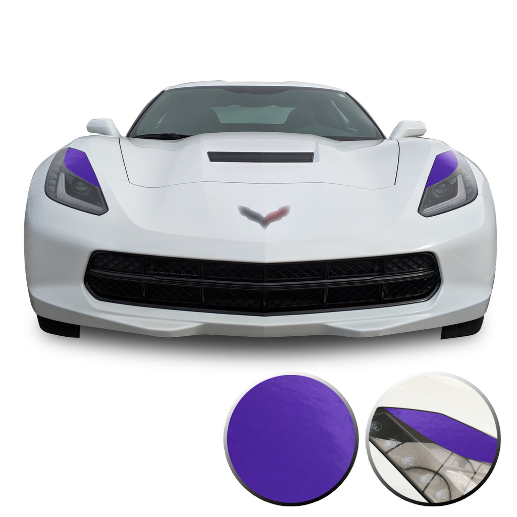 Headlight Eyelids Vinyl Decal Overlay Wrap Compatible with Corvette C7 2014-2019