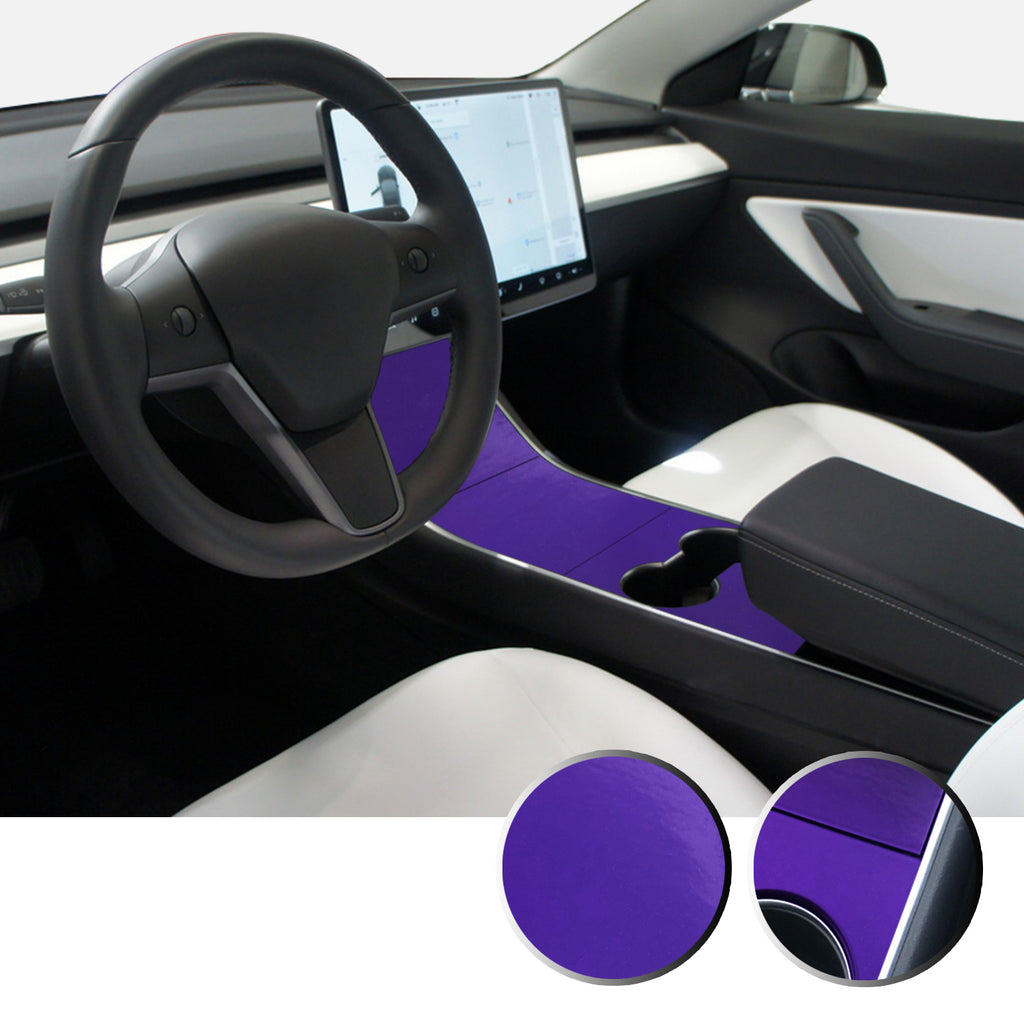 Center Console Vinyl Decal Overlay Trim Wrap Compatible with and Fits Model 3 2017-2020